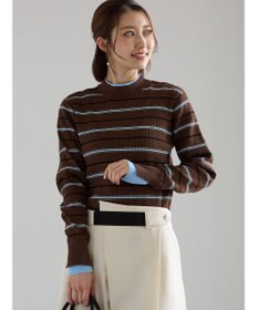 Te chichi 配色レイヤードリブニットプルオーバー