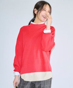 ANY SIS ラインポイント ニット コーラル