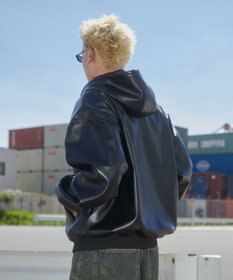 WEGO エコレザーフードブルゾン