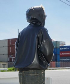 WEGO エコレザーフードブルゾン