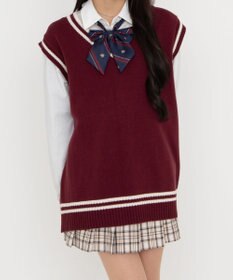 WEGO 【SCHOOLITEM】ラインスクールニットベスト