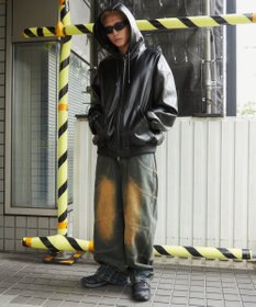 WEGO エコレザーフードブルゾン