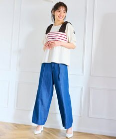 Feroux 肩リボン ペプラムニット