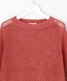 自由区 L リネンミドルゲージメッシュ ニット