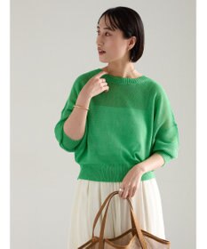 Te chichi 【WEB限定カラーあり】ペーパータッチヤーン2wayメッシュニット