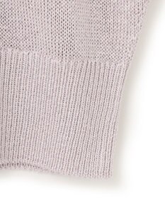 ICB L 【WEB限定カラーあり・洗える】ペーパーブレンドシャインニット 五分袖プルオーバー