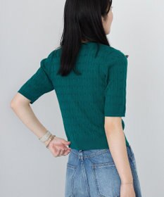 AMERICAN HOLIC ケーブル5分袖ニットプルオーバー