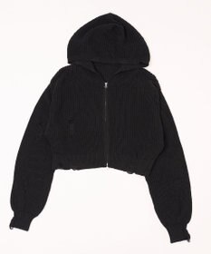 WEGO ダメージニットジップパーカー