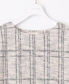 ANY SIS 【洗える】ネップツイードペプラム カットソー