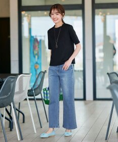 Tiaclasse L 【小倉優子さん着用・洗える・接触冷感・汗ジミ防止】“サマさまカットソー”ハーフスリーブベーシックトップス