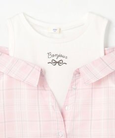 ANY KIDS 肩あきドッキング チェックシャツ