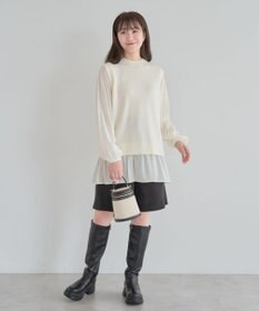 Green Parks 布帛ドッキングニットチュニック