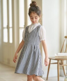 組曲 KIDS 【110-140㎝】ギンガムドッキング ワンピース