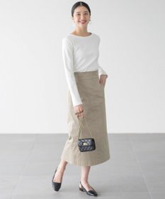 組曲 【WEB限定】サテンストレッチ Iラインスカート