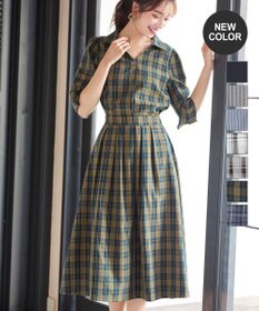 Tiaclasse L 【洗える】小顔効果も期待できるスキッパーシャツワンピース