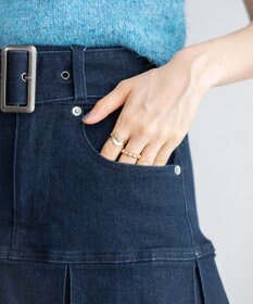 WEGO ベルト付デニムプリーツスカパン