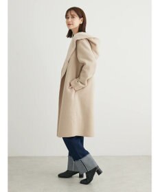 Green Parks フード付き裏ボアロングコーディガン