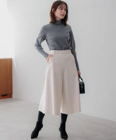 組曲 【WEB限定】ウールライクストレッチ フレアパンツ