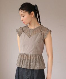 Green Parks ・ＥＬＥＮＣＡＲＥ　ＤＵＥ　ドッキングレースブラウス