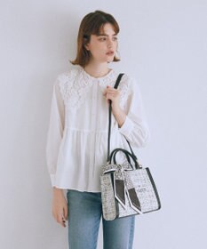 Maison de FLEUR スカーフ付きツイード2Wayトートバッグ