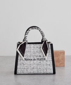 Maison de FLEUR スカーフ付きツイード2Wayトートバッグ
