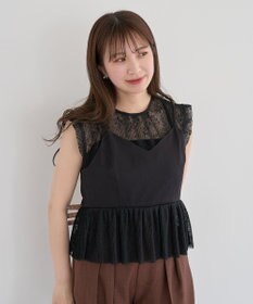 Green Parks ・ＥＬＥＮＣＡＲＥ　ＤＵＥ　ドッキングレースブラウス