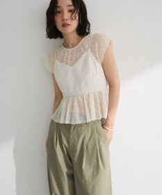 Green Parks ・ＥＬＥＮＣＡＲＥ　ＤＵＥ　ドッキングレースブラウス