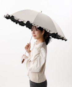 AURORA 【WEB限定】フリル晴雨兼用傘（1段スライドショート）