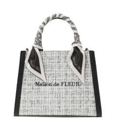 Maison de FLEUR スカーフ付きツイード2Wayトートバッグ