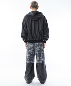 WEGO 【ユニセックス着用ITEM】PUフードブルゾン