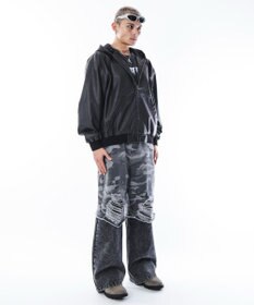 WEGO 【ユニセックス着用ITEM】PUフードブルゾン