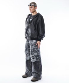 WEGO 【ユニセックス着用ITEM】PUフードブルゾン