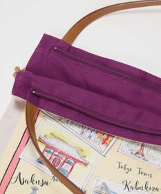 TOPKAPI 【TREASURE TOPKAPI】マイルドサテン スカーフ柄 トートバッグ スーベニアプリント