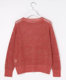 自由区 L リネンミドルゲージメッシュ ニット