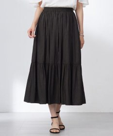 J.PRESS LADIES 【洗える】シャンブレーツイル ティアード スカート