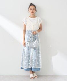 earth music&ecology チュールレースレイヤードキャミドレ