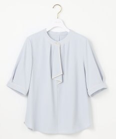 ANY SIS L 【洗える】バイカラーラッフルボウ ブラウス