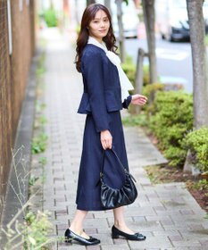 Feroux 【先行予約】パール釦ペプラムジャケット×スカート セットアップ