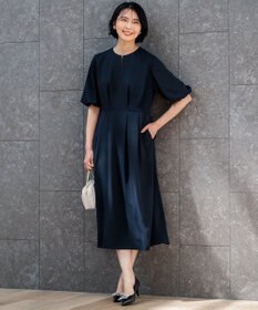 23区 【洗える】エフォートレスダブルクロス バルーンスリーブ ワンピース