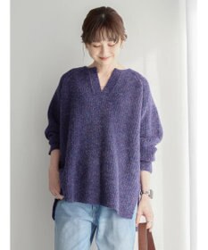 AMERICAN HOLIC ミックスヤーンカフタンニットプルオーバー