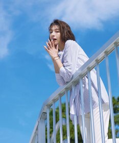 Tiaclasse 【新色追加・洗える】バンドカラーシャツチュニックブラウス