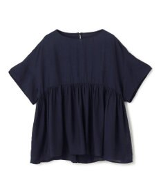 UNFILO ヴィンテージシアー ギャザーペプラムブラウス