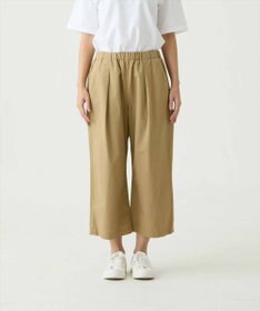 caqu color linen wide cropped コットンリネンクロップド丈ワイドパンツ