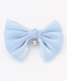 ANY KIDS リボンヘアクリップ サックスブルー