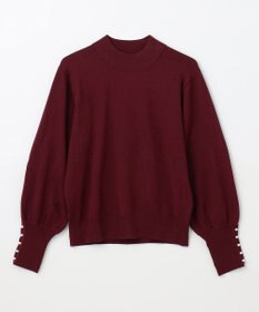 ANY 【洗濯機可/吸湿発熱】パフスリーブパールニット