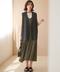 23区 L 【新色追加/洗える】コットンベアジャージー ノースリーブ Tシャツ