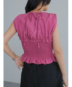 Green Parks シャーリングデザインコルセット風ブラウス