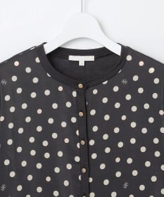 自由区 L 【アンサンブル対応・洗える】ポルカドットプリント カーディガン