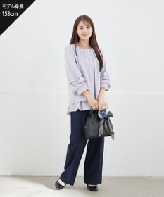 Tiaclasse L 【新色追加・洗える】つまみタック袖レイヤードブラウス