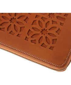 genten カットワーク ラウンド長財布